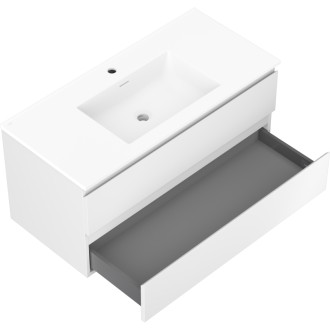 Kúpeľňová skrinka Mexen Orio 100 cm s umývadlom Otis, 2 zásuvky, matná biela - 91A10-10047-2-BFF01-W18M01