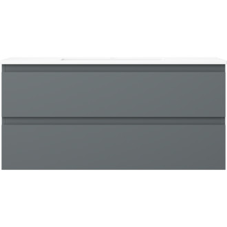 Kúpeľňová skrinka Mexen Orio 100 cm s umývadlom Otis, 2 zásuvky, matný grafit/matná biela - 91A10-10047-2-BFF66-W18M01