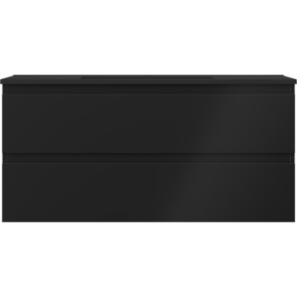 Kúpeľňová skrinka Mexen Orio 100 cm s umývadlom Otis, 2 zásuvky, matná čierna - 91A10-10047-2-BFF71-W18M71