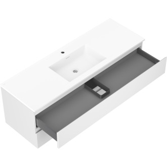 Kúpeľňová skrinka Mexen Orio 140 cm s umývadlom Otis, 2 zásuvky, matná biela - 91A10-14047-2-BFF01-W18M01