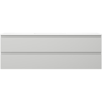 Kúpeľňová skrinka Mexen Orio 140 cm s umývadlom Otis, 2 zásuvky, matne šedá/matne biela - 91A10-14047-2-BFF62-W18M01