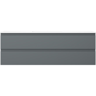 Kúpeľňová skrinka Mexen Orio 140 cm s umývadlom Otis, 2 zásuvky, matný grafit/matná biela - 91A10-14047-2-BFF66-W18M01