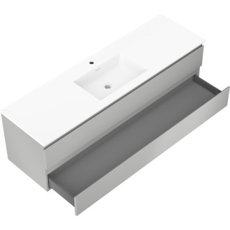 Kúpeľňová skrinka Mexen Orio 160 cm s umývadlom Otis, 2 zásuvky, matne šedá/matne biela - 91A10-16047-2-BFF62-W18M01