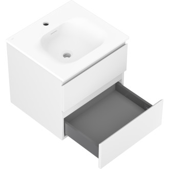 Kúpeľňová skrinka Mexen Orio 50 cm s umývadlom Vela, 2 zásuvky, matná biela - 91A10-05047-2-BFF01-W23M01