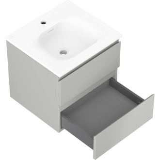 Kúpeľňová skrinka Mexen Orio 50 cm s umývadlom Vela, 2 zásuvky, matná šedá/matná biela - 91A10-05047-2-BFF62-W23M01