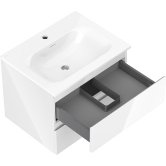 Mexen Orio szafka łazienkowa 60 cm z umywalką Vela, 2 szuflady, biała połysk - 91A10-06047-2-BFF00-W23M00