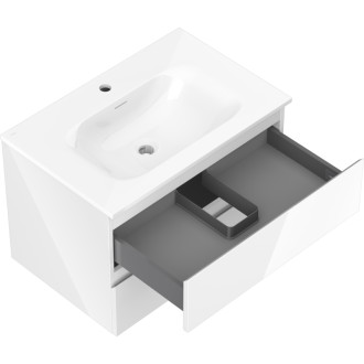 Kúpeľňová skrinka Mexen Orio 70 cm s umývadlom Vela, 2 zásuvky, lesklá biela - 91A10-07047-2-BFF00-W23M00