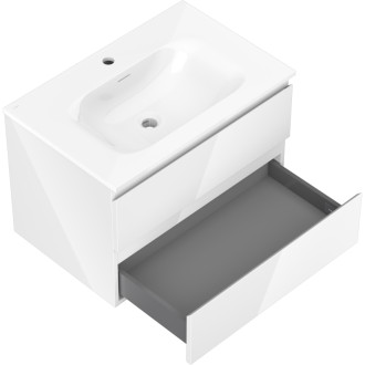 Kúpeľňová skrinka Mexen Orio 70 cm s umývadlom Vela, 2 zásuvky, lesklá biela - 91A10-07047-2-BFF00-W23M00