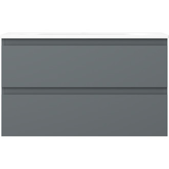 Kúpeľňová skrinka Mexen Orio 80 cm s umývadlom Vela, 2 zásuvky, matný grafit/matná biela - 91A10-08047-2-BFF66-W23M01