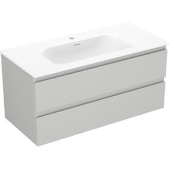 Kúpeľňová skrinka Mexen Orio 100 cm s umývadlom Vela, 2 zásuvky, matná šedá/matná biela - 91A10-10047-2-BFF62-W23M01