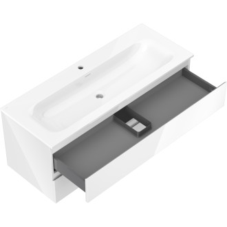 Kúpeľňová skrinka Mexen Orio 120 cm s umývadlom Vela, 2 zásuvky, lesklá biela - 91A10-12047-2-BFF00-W23M00