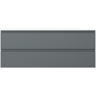 Kúpeľňová skrinka Mexen Orio 120 cm s umývadlom Vela, 2 zásuvky, matný grafit/matná biela - 91A10-12047-2-BFF66-W23M01