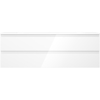 Kúpeľňová skrinka Mexen Orio 140 cm s umývadlom Vela, 2 zásuvky, lesklá biela - 91A10-14047-2-BFF00-W23M00