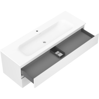 Kúpeľňová skrinka Mexen Orio 140 cm s umývadlom Vela, 2 zásuvky, matná biela - 91A10-14047-2-BFF01-W23M01