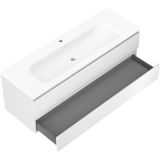 Kúpeľňová skrinka Mexen Orio 140 cm s umývadlom Vela, 2 zásuvky, matná biela - 91A10-14047-2-BFF01-W23M01