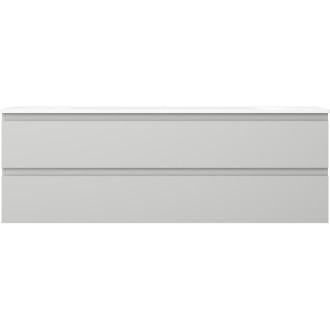 Kúpeľňová skrinka Mexen Orio 140 cm s umývadlom Vela, 2 zásuvky, matne šedá/matne biela - 91A10-14047-2-BFF62-W23M01