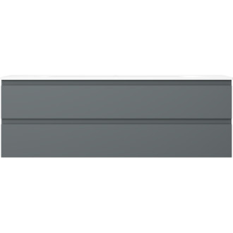 Kúpeľňová skrinka Mexen Orio 140 cm s umývadlom Vela, 2 zásuvky, matný grafit/matná biela - 91A10-14047-2-BFF66-W23M01