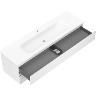 Kúpeľňová skrinka Mexen Orio 160 cm s umývadlom Vela, 2 zásuvky, matná biela - 91A10-16047-2-BFF01-W23M01
