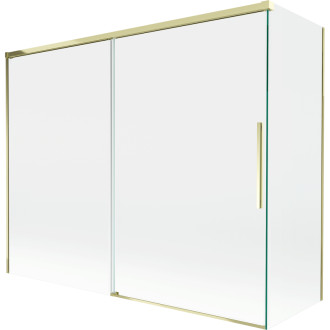 Mexen Rox 2dielna posuvná vaňová zástena 190 + 80 x 150 cm, priehľadná, zlatá - 8C9-190-080-50-00