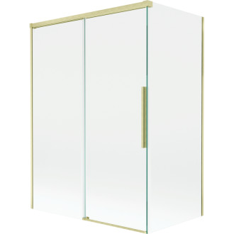 Mexen Rox 2-krídla posuvná vaňová zástena 120 + 70 x 150 cm, priehľadná, kartáčované zlato - 8C9-120-070-55-00