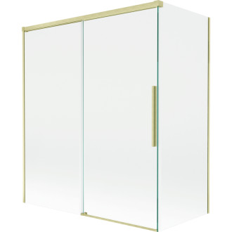 Mexen Rox 2dielna posuvná vaňová zástena 140 + 70 x 150 cm, priehľadná, kartáčované zlato - 8C9-140-070-55-00