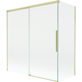 Mexen Rox 2-krídlová posuvná vaňová zástena 150 + 70 x 150 cm, priehľadná, kartáčované zlato - 8C9-150-070-55-00