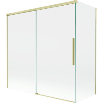 Mexen Rox 2dielna posuvná vaňová zástena 160 + 70 x 150 cm, priehľadná, kartáčované zlato - 8C9-160-070-55-00