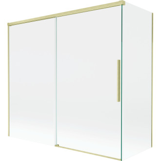 Mexen Rox 2dielna posuvná vaňová zástena 170 + 70 x 150 cm, priehľadná, kartáčované zlato - 8C9-170-070-55-00