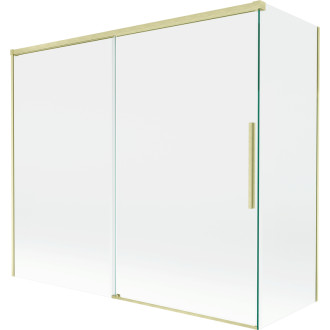 Mexen Rox 2-krídla posuvná vaňová zástena 180 + 80 x 150 cm, priehľadná, kartáčované zlato - 8C9-180-080-55-00