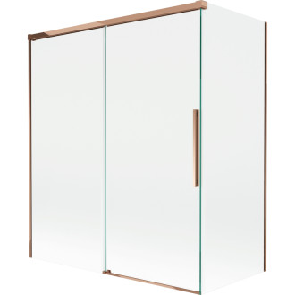 Mexen Rox 2dielna posuvná vaňová zástena 140 + 70 x 150 cm, priehľadná, ružové zlato - 8C9-140-070-60-00