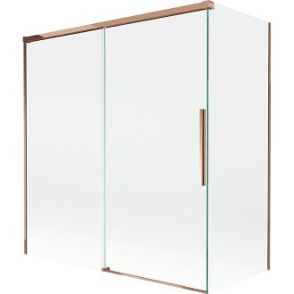Mexen Rox 2dielna posuvná vaňová zástena 150 + 70 x 150 cm, priehľadná, ružové zlato - 8C9-150-070-60-00