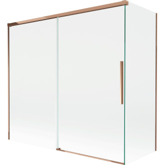 Mexen Rox 2dielna posuvná vaňová zástena 170 + 70 x 150 cm, priehľadná, ružové zlato - 8C9-170-070-60-00