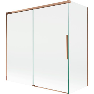 Mexen Rox 2dielna posuvná vaňová zástena 160 + 75 x 150 cm, priehľadná, ružové zlato - 8C9-160-075-60-00