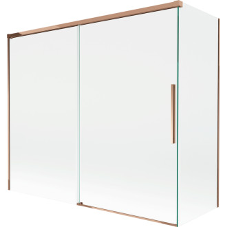 Mexen Rox 2dielna posuvná vaňová zástena 180 + 80 x 150 cm, priehľadná, ružové zlato - 8C9-180-080-60-00