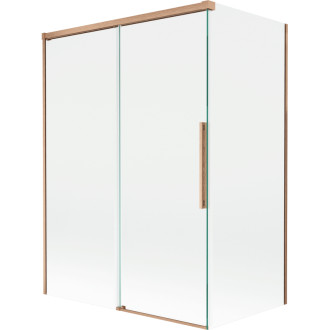 Mexen Rox 2-krídla posuvná vaňová zástena 120 + 70 x 150 cm, priehľadná, kartáčovaná meď - 8C9-120-070-65-00