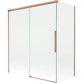 Mexen Rox 2-krídlová posuvná vaňová zástena 140 + 70 x 150 cm, priehľadná, kartáčovaná meď - 8C9-140-070-65-00
