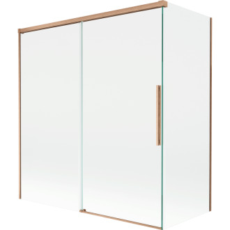 Mexen Rox 2-krídla posuvná vaňová zástena 150 + 70 x 150 cm, priehľadná, kartáčovaná meď - 8C9-150-070-65-00