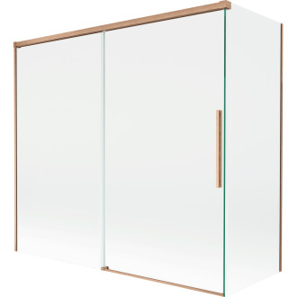 Dvojdielna posuvná vaňová zástena Mexen Rox 170 + 70 x 150 cm, priehľadná, kartáčovaná meď - 8C9-170-070-65-00