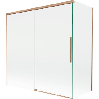 Mexen Rox 2-krídla posuvná vaňová zástena 160 + 75 x 150 cm, priehľadná, kartáčovaná meď - 8C9-160-075-65-00