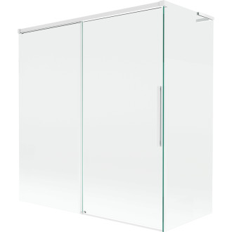 Mexen Rox L 2dielna posuvná vaňová zástena 150 + 70 x 150 cm, priehľadná, biela - 8C9L-150-070-20-00