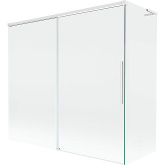Mexen Rox L 2dielna posuvná vaňová zástena 170 + 70 x 150 cm, priehľadná, biela - 8C9L-170-070-20-00