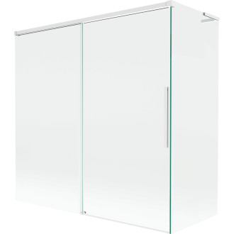 Mexen Rox L 2dielna posuvná vaňová zástena 160 + 80 x 150 cm, priehľadná, biela - 8C9L-160-080-20-00