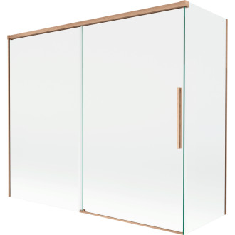 Mexen Rox 2-krídla posuvná vaňová zástena 180 + 80 x 150 cm, priehľadná, kartáčovaná meď - 8C9-180-080-65-00
