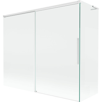 Mexen Rox L 2dielna posuvná vaňová zástena 190 + 80 x 150 cm, priehľadná, biela - 8C9L-190-080-20-00