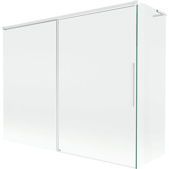 Mexen Rox L 2dielna posuvná vaňová zástena 190 + 90 x 150 cm, priehľadná, biela - 8C9L-190-090-20-00