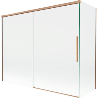 Mexen Rox 2-krídlová posuvná vaňová zástena 190 + 90 x 150 cm, priehľadná, kartáčovaná meď - 8C9-190-090-65-00