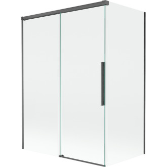 Mexen Rox 2-krídla posuvná vaňová zástena 120 + 70 x 150 cm, priehľadná, kartáčovaná pištoľovo sivá - 8C9-120-070-66-00