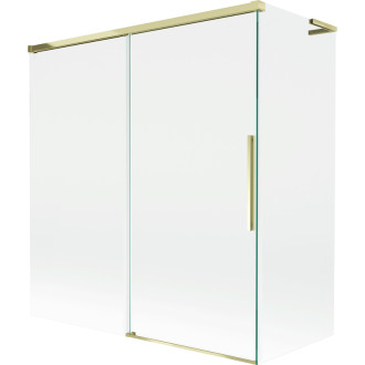 Mexen Rox L 2dielna posuvná vaňová zástena 150 + 70 x 150 cm, priehľadná, zlatá - 8C9L-150-070-50-00