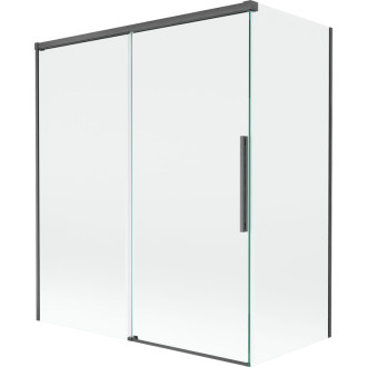Mexen Rox 2-krídlová posuvná vaňová zástena 140 + 70 x 150 cm, priehľadná, kartáčovaná pištoľovo sivá - 8C9-140-070-66-00
