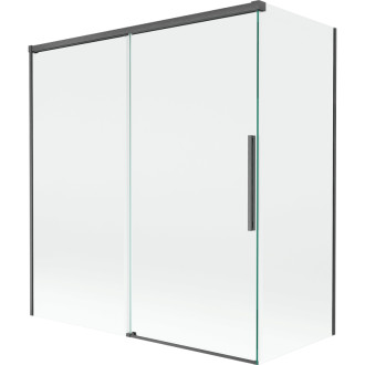 Mexen Rox 2dielna posuvná vaňová zástena 150 + 70 x 150 cm, priehľadná, kartáčovaná pištoľ gray - 8C9-150-070-66-00
